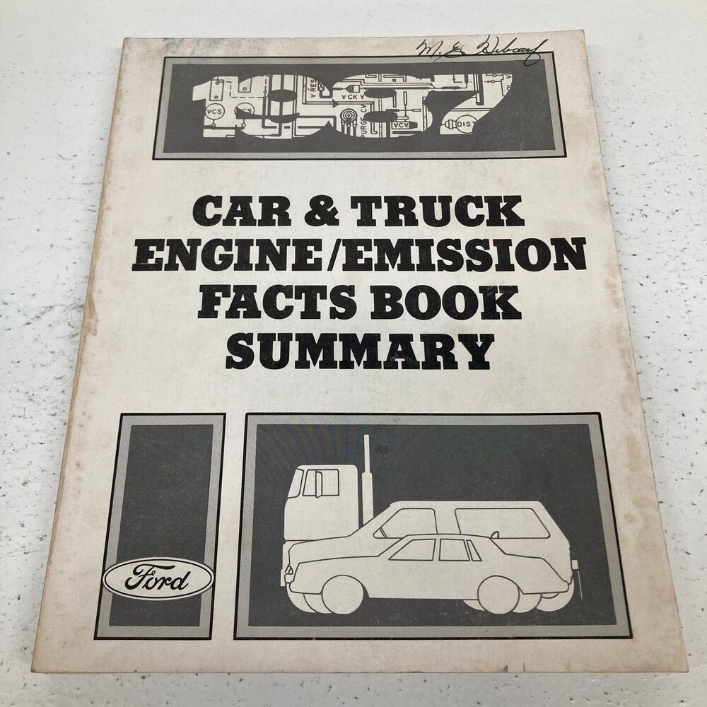 Ford Car Truck Engine Emission Facts Book Summary 1987